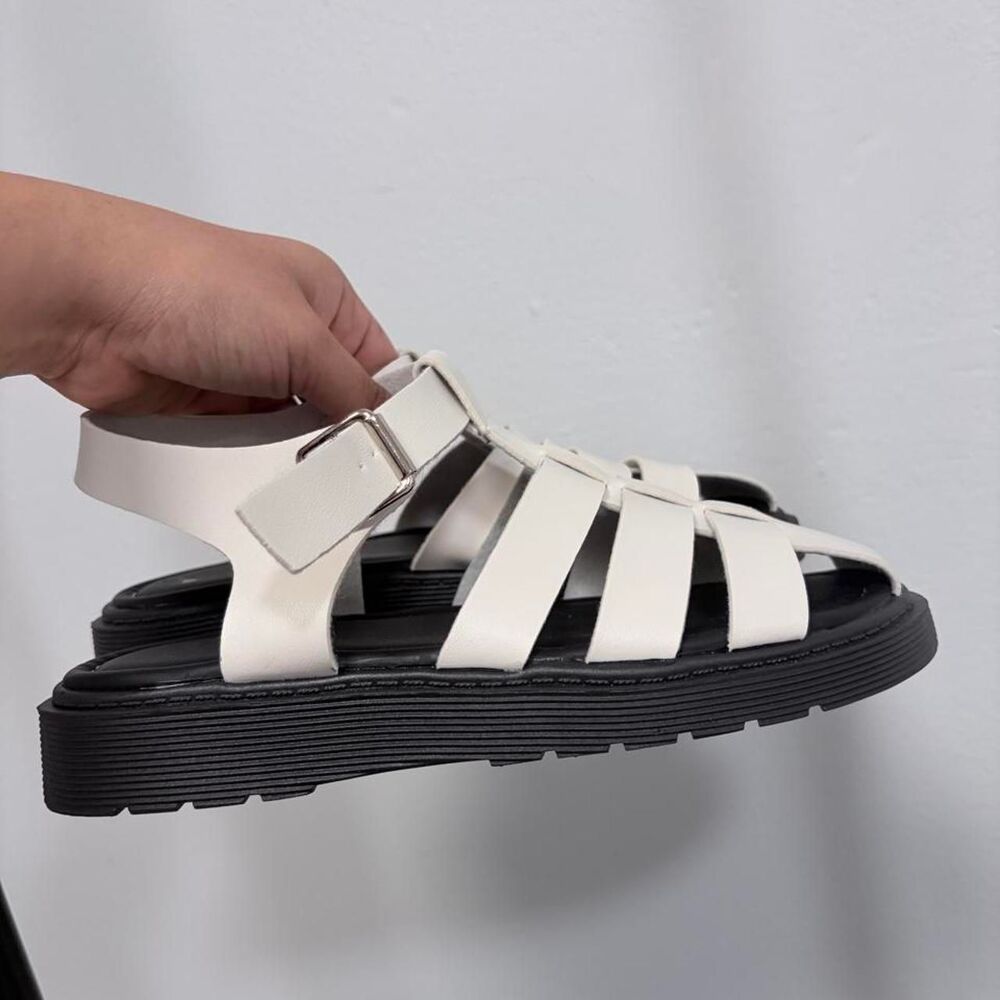 Women's Black and Grey Sandals
